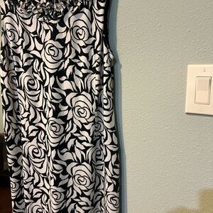 Elegant Black and White Floral Dress